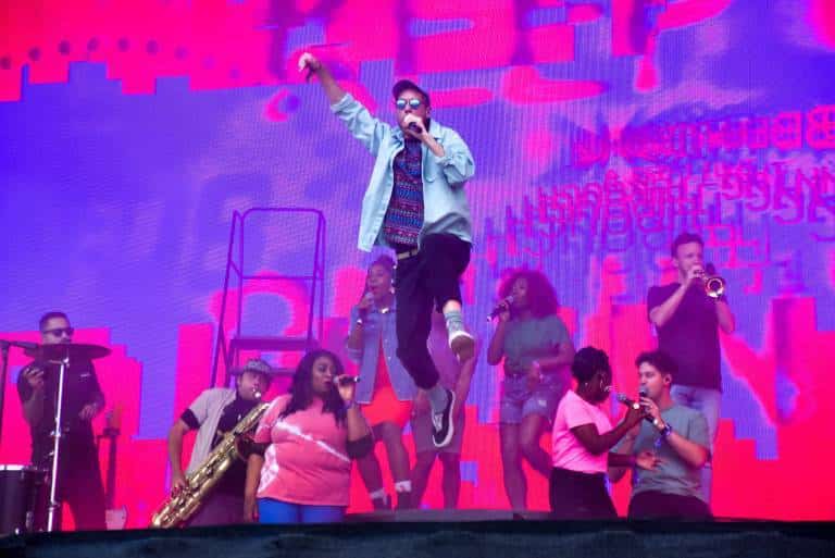 July 14 2019 London England United Kingdom British indie rock band Bastille perform at Citade Bastille Booking Stefan Lohmann Artist Relations Manangement