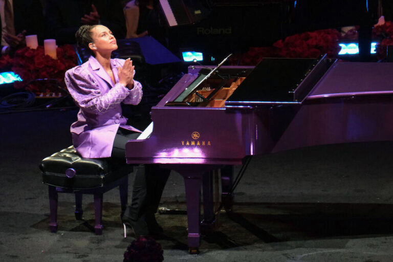 February 24, 2020, Los Angeles, California, United States: ALICIA KEYS performs Moonlight Sonata on the piano during th