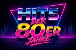 bunter Schriftzug Hits der 80er